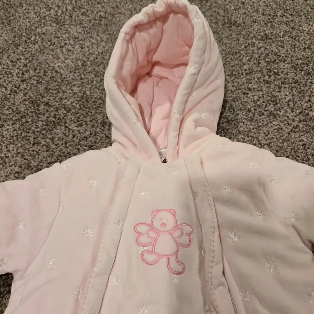 NEW NWT Baby Girl Infant Absorba Pink Fleece Thick Zip Snowsuit | Size 6 Months